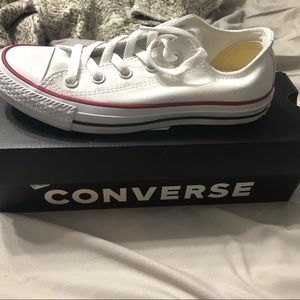 White Converse Chuck Taylors. Brand new size 6
